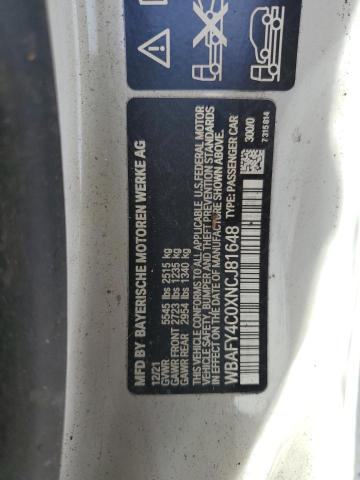 WBAFY4C0XNCJ81648 - 2022 BMW M850XI Beyaz fotoğraf 12
