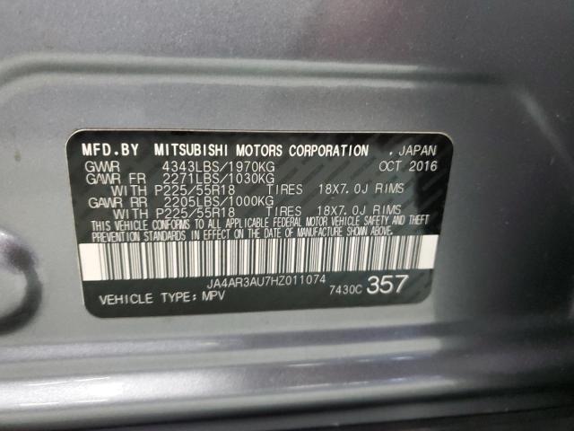 JA4AR3AU7HZ011074 - 2017 MITSUBISHI OUTLANDER ES GRAY photo 13