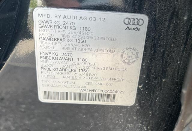 WA1WFCFP0CA094923 - 2012 AUDI Q5 PRESTIGE 石墨色 照片 10