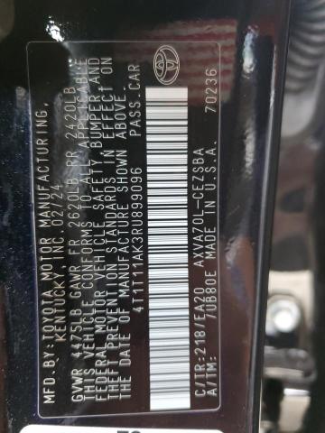 4T1T11AK3RU899096 - 2024 TOYOTA CAMRY SE NIGHT SHADE BLACK photo 13