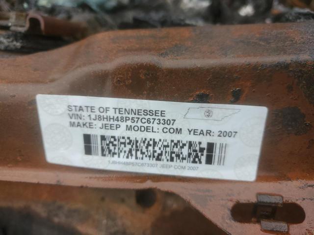 1J8HH48P57C673307 - 2007 JEEP COMMANDER 烧焦的 照片 13