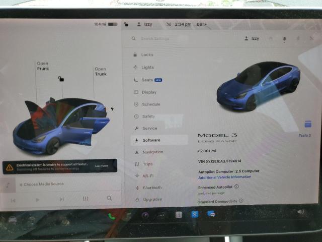 5YJ3E1EA3JF124014 - 2018 TESLA MODEL 3 Сірий фото 9