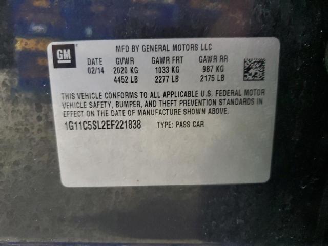 1G11C5SL2EF221838 - 2014 CHEVROLET MALIBU 1LT 黑色 照片 12