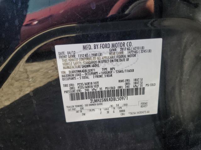 2LMHJ5NK4DBL50971 - 2013 LINCOLN MKT BLACK photo 14