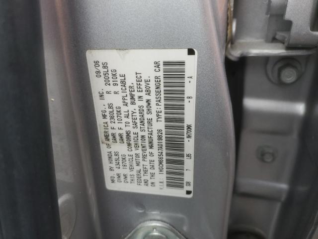 1HGCM66547A019826 - 2007 HONDA ACCORD EX SILVER photo 12