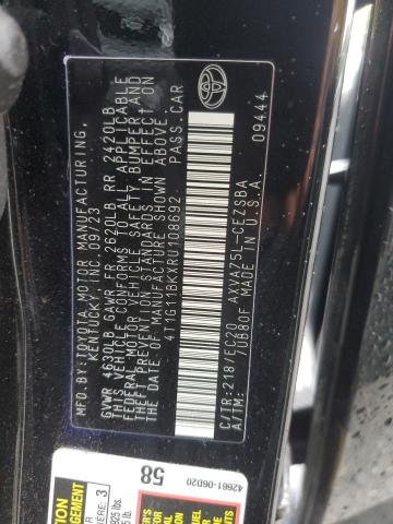 4T1G11BKXRU108692 - 2024 TOYOTA CAMRY SE NIGHT SHADE BLACK photo 13