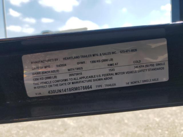 430UN1418RM076664 - 2024 HEARTLAND TRAILER 黑色 照片 10