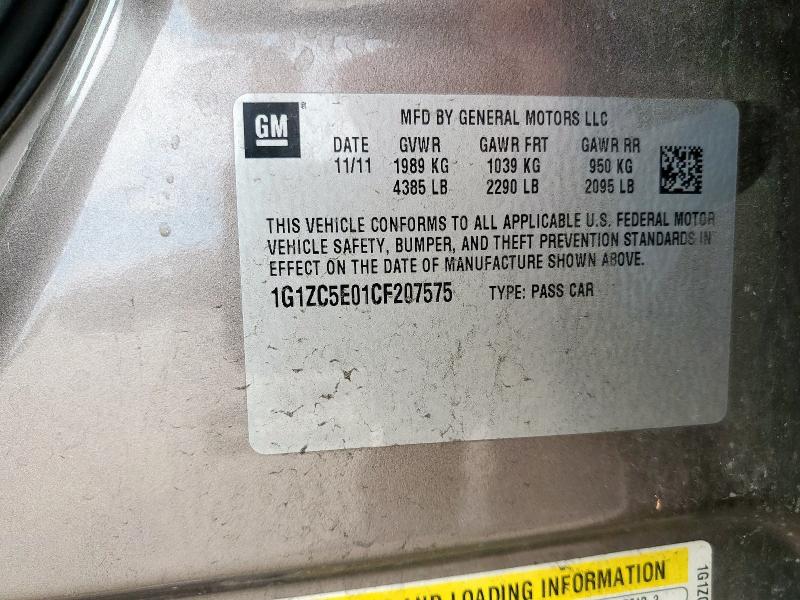 1G1ZC5E01CF207575 - 2012 CHEVROLET MALIBU 1LT GRAY photo 13