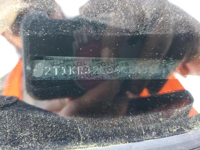 2T1KR32E34C209186 - 2004 TOYOTA COROLLA MA XR SILVER photo 12