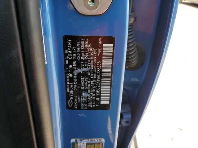 KM8J23A49GU238235 - 2016 HYUNDAI TUCSON SE BLUE photo 12