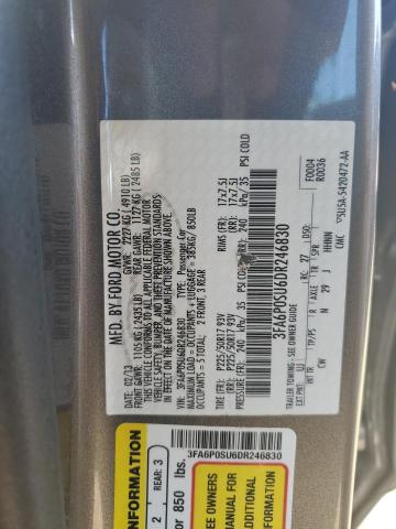 3FA6P0SU6DR246830 - 2013 FORD FUSION TITANIUM PHEV ნაცრისფერი ფოტო 12