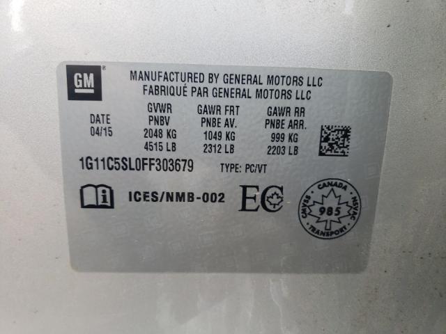 1G11C5SL0FF303679 - 2015 CHEVROLET MALIBU 1LT SILVER photo 13