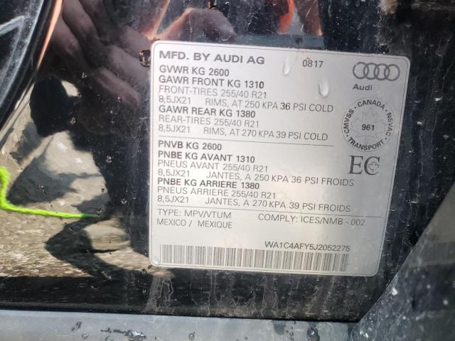 WA1C4AFY5J2052275 - 2018 AUDI SQ5 PRESTIGE BLACK photo 13