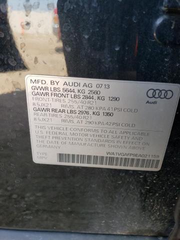 WA1VGAFP9EA021159 - 2014 AUDI SQ5 PRESTIGE BLACK photo 12