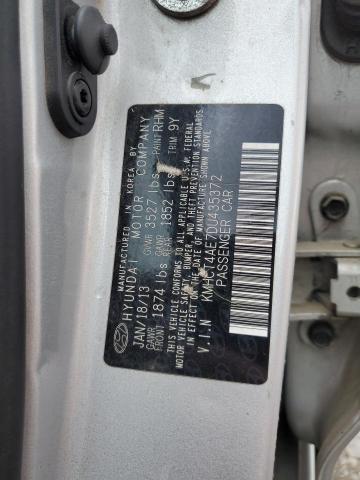 KMHCT4AE7DU435372 - 2013 HYUNDAI ACCENT GLS 银色 照片 12