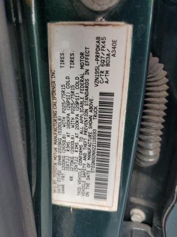 5TEGN92NX2Z119593 - 2002 TOYOTA TACOMA DOUBLE CAB PRERUNNER GREEN photo 13