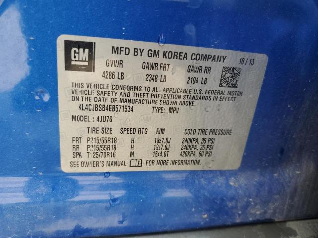 KL4CJBSB4EB571534 - 2014 BUICK ENCORE CONVENIENCE 蓝色 照片 13