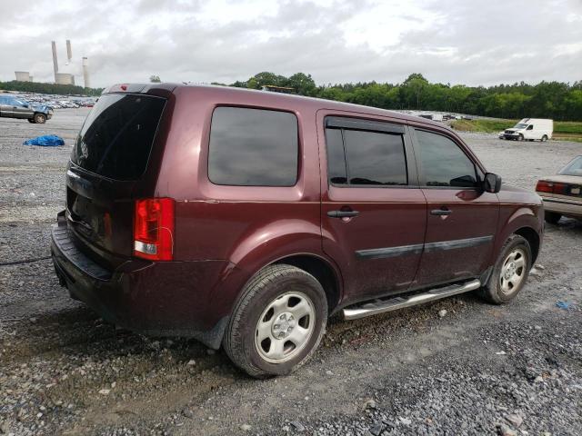 5FNYF3H29DB018688 - 2013 HONDA PILOT LX BURGUNDY photo 3