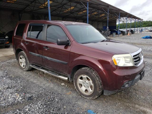 5FNYF3H29DB018688 - 2013 HONDA PILOT LX BURGUNDY photo 4