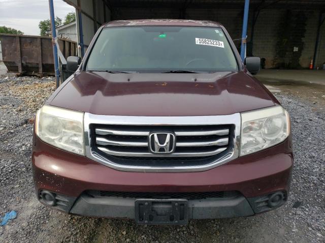 5FNYF3H29DB018688 - 2013 HONDA PILOT LX BURGUNDY photo 5