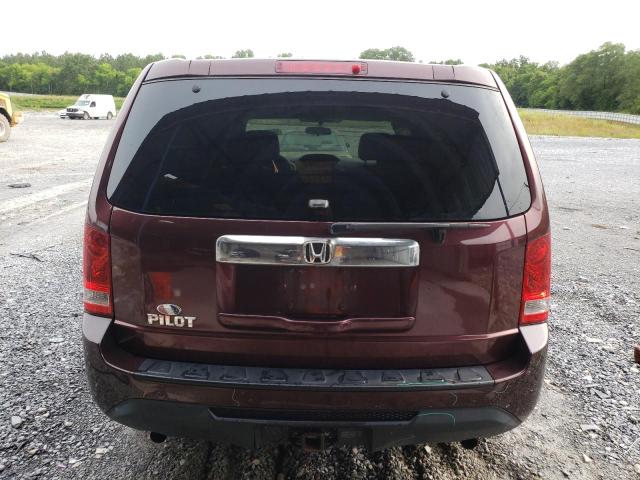 5FNYF3H29DB018688 - 2013 HONDA PILOT LX BURGUNDY photo 6