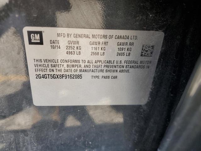 2G4GT5GX8F9162085 - 2015 BUICK REGAL GS GRAY photo 12