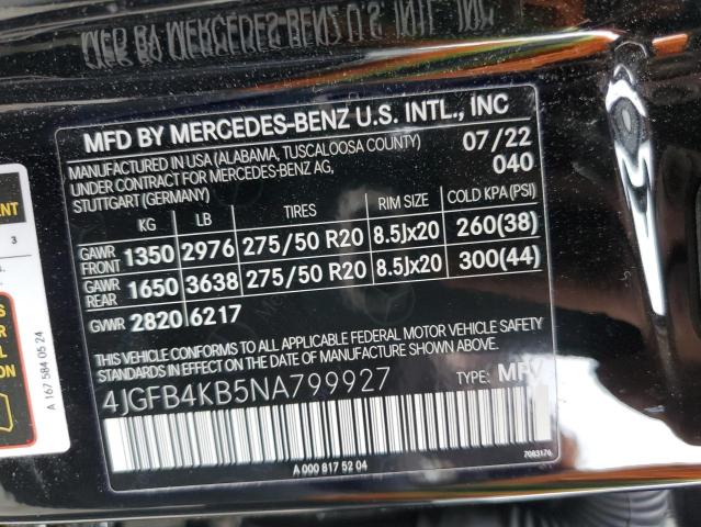 4JGFB4KB5NA799927 - 2022 MERCEDES-BENZ GLE 350 4MATIC BLACK photo 13