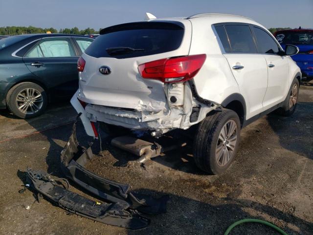 KNDPC3AC6E7616302 - 2014 KIA SPORTAGE EX WHITE photo 4