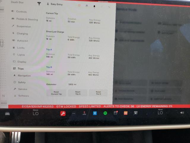 5YJSA1E6XMF452053 - 2021 TESLA MODEL S Білий фото 9