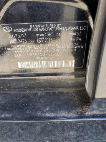 5NPEB4AC1EH832036 - 2014 HYUNDAI SONATA GLS BLACK photo 12