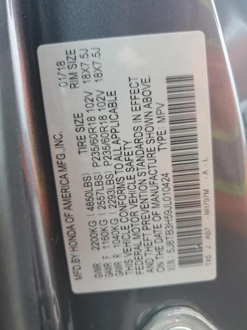 5J8TB3H59JL010424 - 2018 ACURA RDX TECHNOLOGY GRAY photo 13