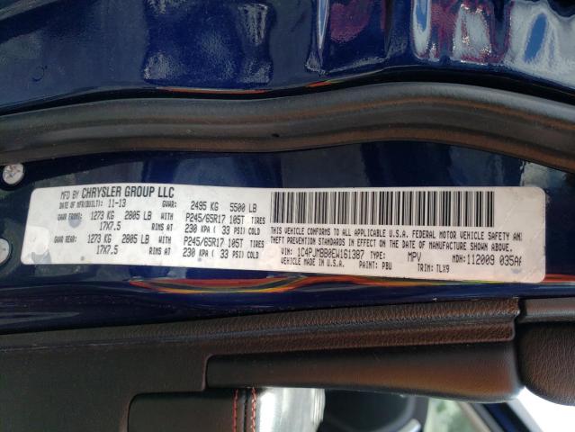 1C4PJMBB0EW161387 - 2014 JEEP CHEROKEE TRAILHAWK BLUE photo 13