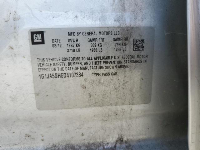 1G1JA5SH6D4107384 - 2013 CHEVROLET SONIC LS SILVER photo 12