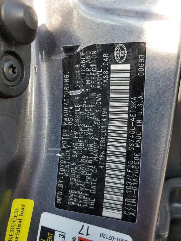 4T1BK1EB6EU114194 - 2014 TOYOTA AVALON BASE 灰色 照片 13