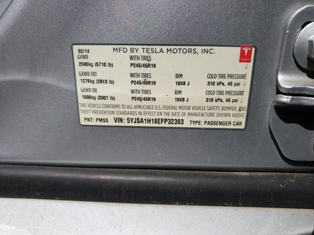 5YJSA1H18EFP32393 - 2014 TESLA MODEL S Gümüş foto 12