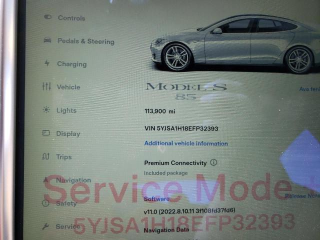 5YJSA1H18EFP32393 - 2014 TESLA MODEL S Gümüş foto 9