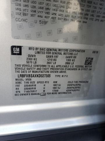LRBFXBSAXKD027305 - 2019 BUICK ENVISION PREFERRED SILVER photo 13