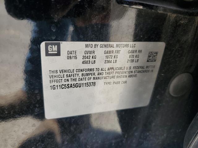 1G11C5SA5GU115378 - 2016 CHEVROLET MALIBU LIM LT 黑色 照片 12