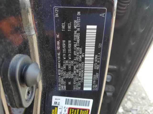 5TDGZRBH3MS109969 - 2021 TOYOTA HIGHLANDER XLE 黑色 照片 13