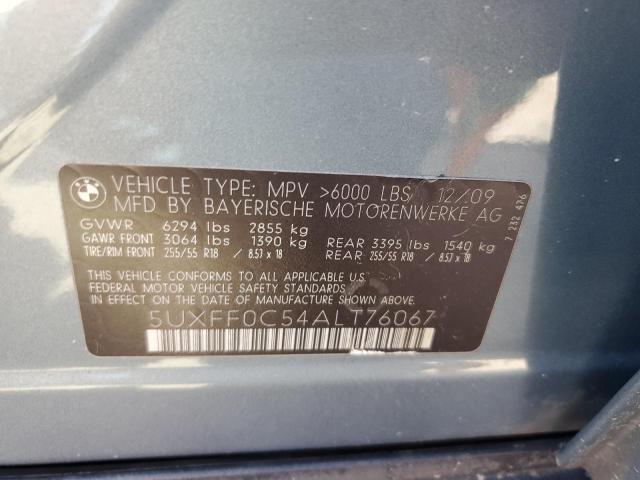 5UXFF0C54ALT76067 - 2010 BMW X5 XDRIVE35D Yeşil fotoğraf 13