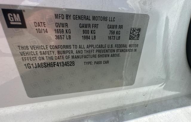 1G1JA6SH6F4134528 - 2015 CHEVROLET SONIC LS WHITE photo 10