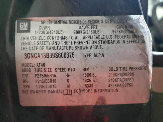 3GNCA13B39S600876 - 2009 CHEVROLET HHR LS 黑色 照片 13