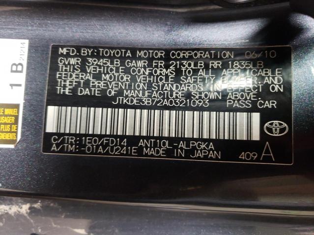 JTKDE3B72A0321093 - 2010 SCION TC GRAY photo 12