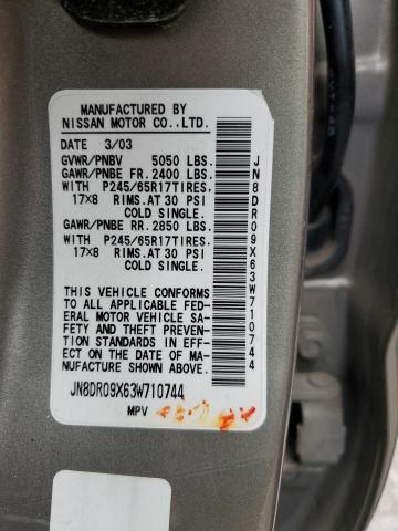 JN8DR09X63W710744 - 2003 NISSAN PATHFINDER LE 棕色 照片 13