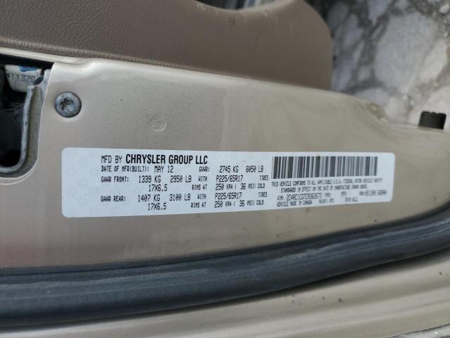 2C4RC1CG7CR362673 - 2012 CHRYSLER TOWN & COU TOURING L GOLD photo 13