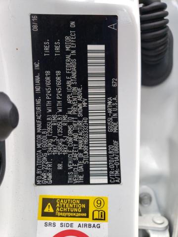 5TDJKRFH6GS332340 - 2016 TOYOTA HIGHLANDER XLE Սպիտակ լուսանկար 13