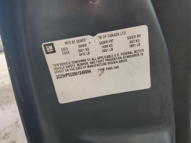 2G2WP552861249094 - 2006 PONTIAC GRAND PRIX 蓝色 照片 12