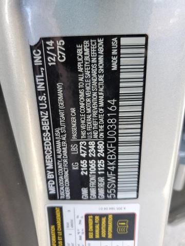 55SWF4KBXFU038164 - 2015 MERCEDES-BENZ C 300 4MATIC SILVER photo 12