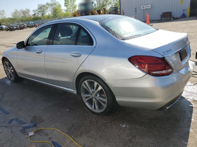 55SWF4KBXFU038164 - 2015 MERCEDES-BENZ C 300 4MATIC SILVER photo 2