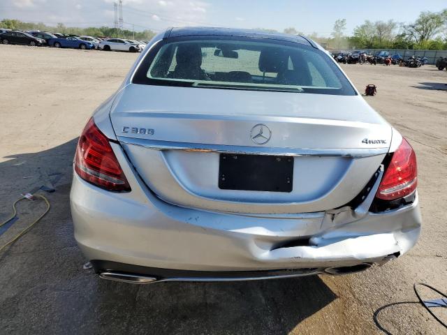 55SWF4KBXFU038164 - 2015 MERCEDES-BENZ C 300 4MATIC SILVER photo 6
